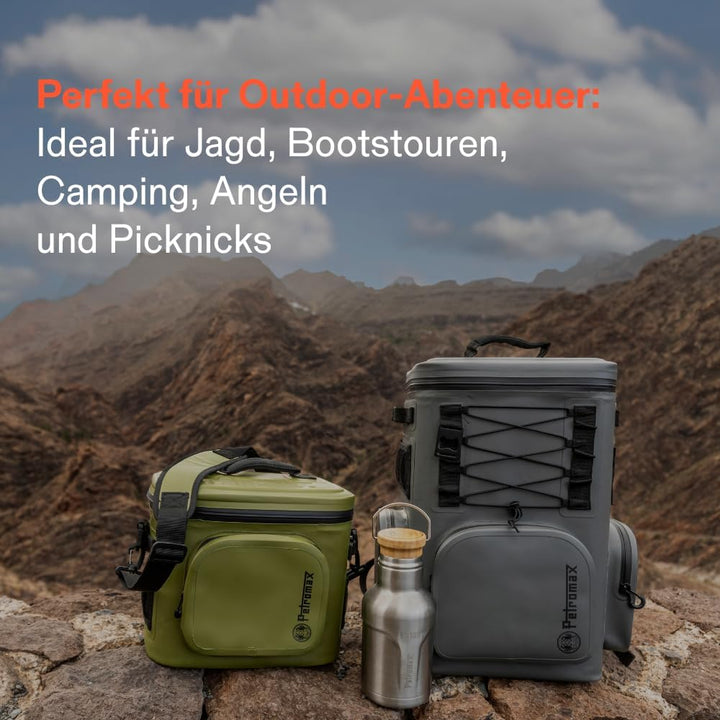 Petromax Kühlrucksack | 8 Tage Passive Kühlung ohne Strom (192 Stunden) | Rückenpolsterung | stabil