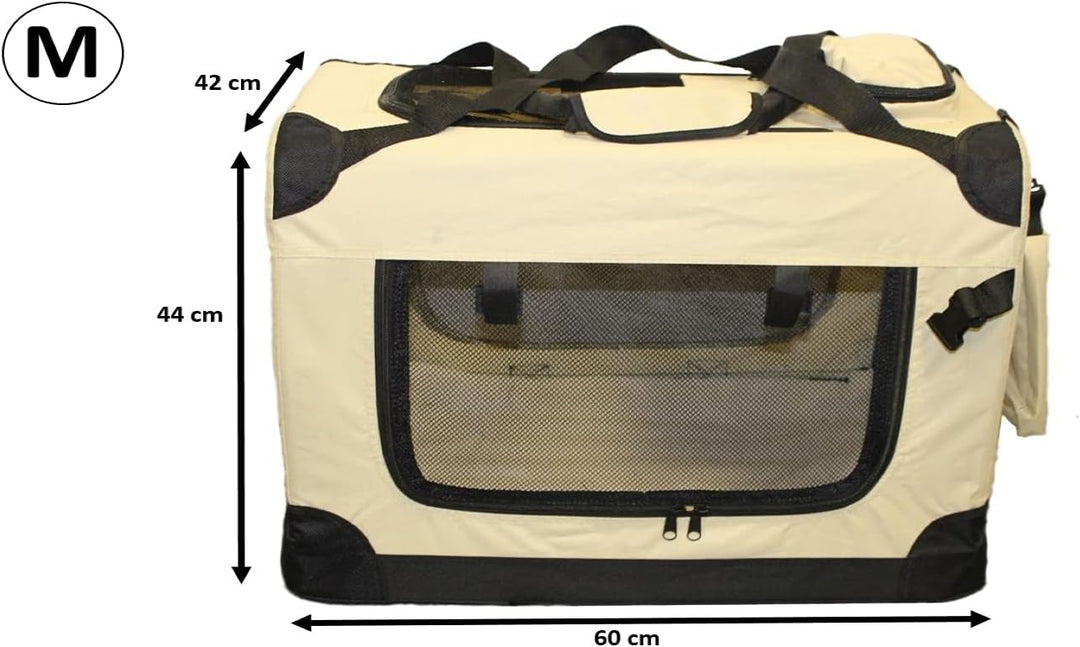 walexo Faltbare Hundebox Hundetransportbox Katzentransportbox Katzenbox (BEIGE, M) Beige M, Beige M