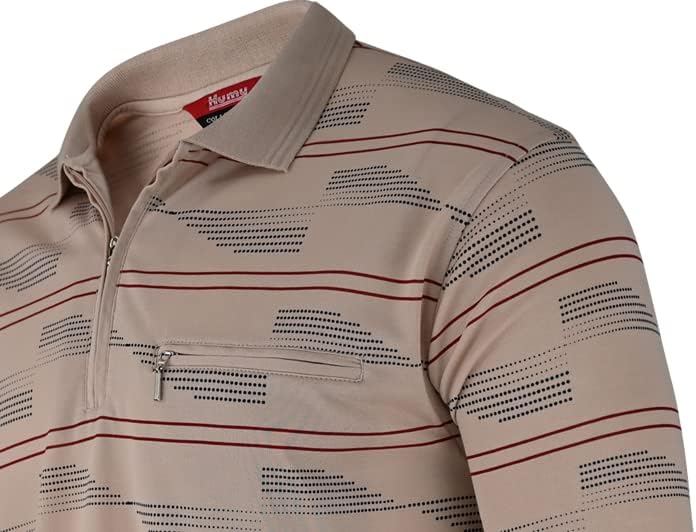 Soltice Herren Langarm Poloshirt mit Brusttasche, Polohemd mit kariert, Gestreiftem Kragen, Blousons