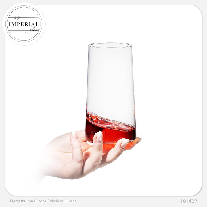 Trinkgläser aus Glas 490ml (max. 550ml) Set 12 Teilig Wassergläser Saftgläser Longdrinkgläser Cockta