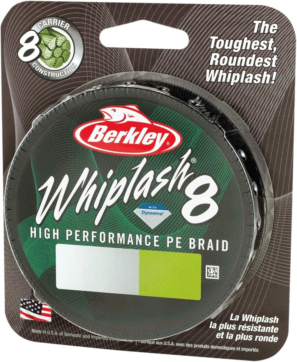 Berkley Whiplash 8 geflochtene Angelschnur – 100 % Dyneema 8-faches Geflecht für Salzwasser- und Süs