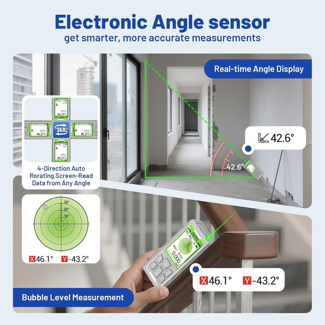 Huepar Pro Outdoor Laser Entfernungsmesser mit Kamera & Bluetooth 80m, 80m