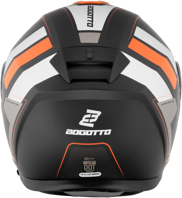 Bogotto FF403 Murata Klapphelm, orange/schwarz XS