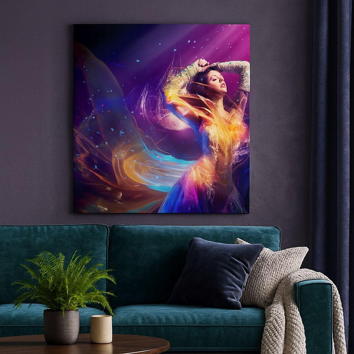 Bilder auf Leinwand Schönheit Disco Mode Make-up Leinwandbild 60x60cm Wandbilder Dekoration Wohnzimm