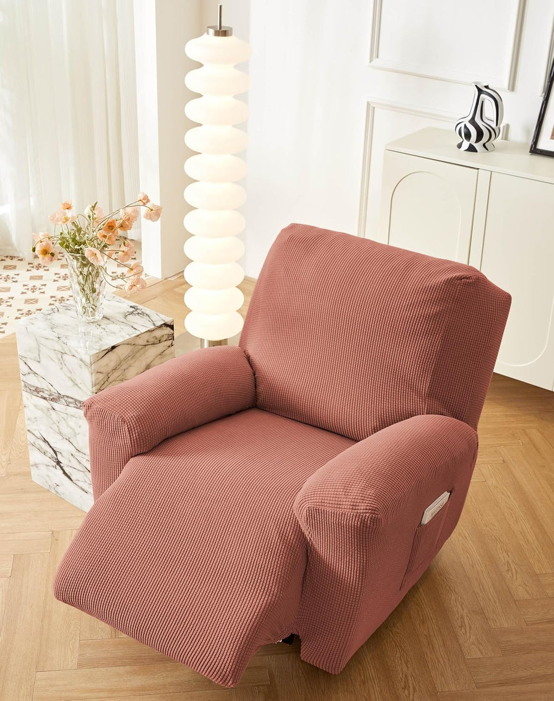 EBETA E Jacquard Sesselbezug, Sesselschoner, Stretchhusse für Relaxsessel Komplett, Elastisch Bezug