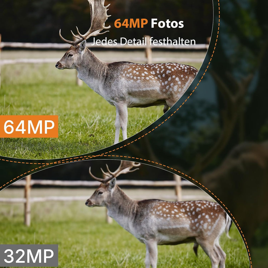 GardePro E6 Wildkamera WLAN Antenne 24MP 1296P mit Bewegungsmelder Nachtsicht No Glow Infrarot 940nm