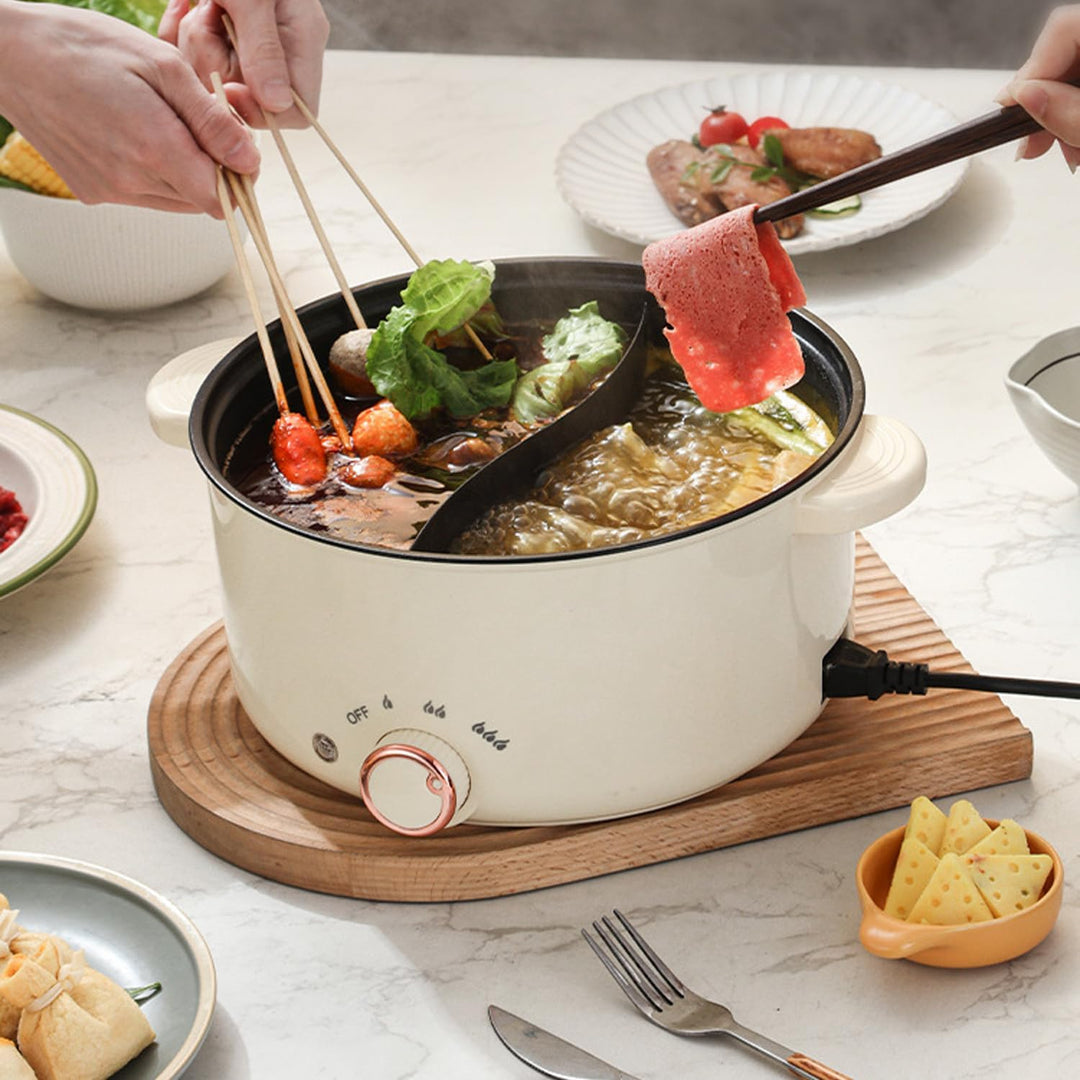 2 Seiten Hot Pot Elektrisch 3.5L Elektrischer Kochtopf 1000W Drei Leistungsanpassungen Antihaft Mult