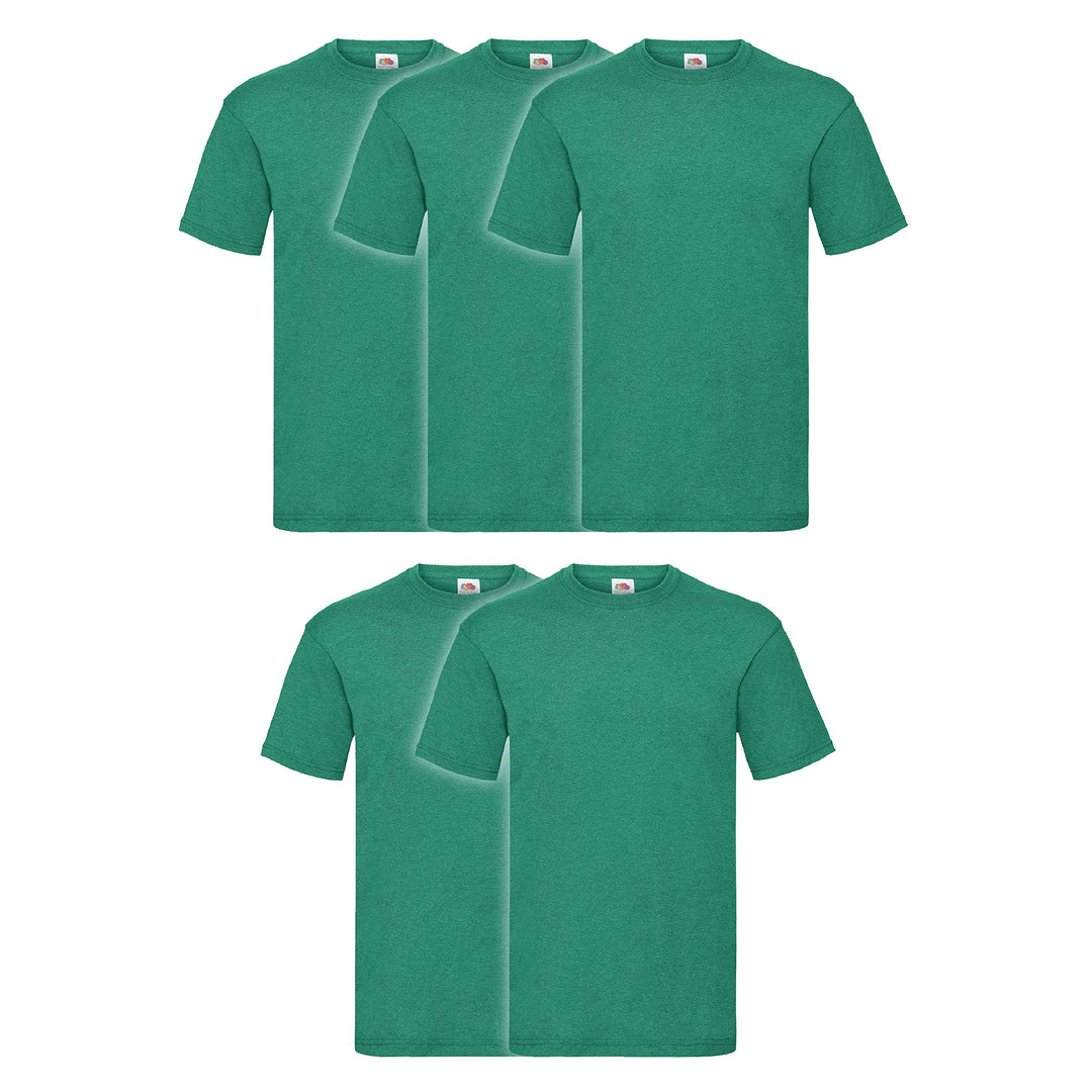 Fruit of The Loom Herren Original T T-Shirt (10er Pack oder 5er Pack) XXL Retro Grün Meliert, XXL Re