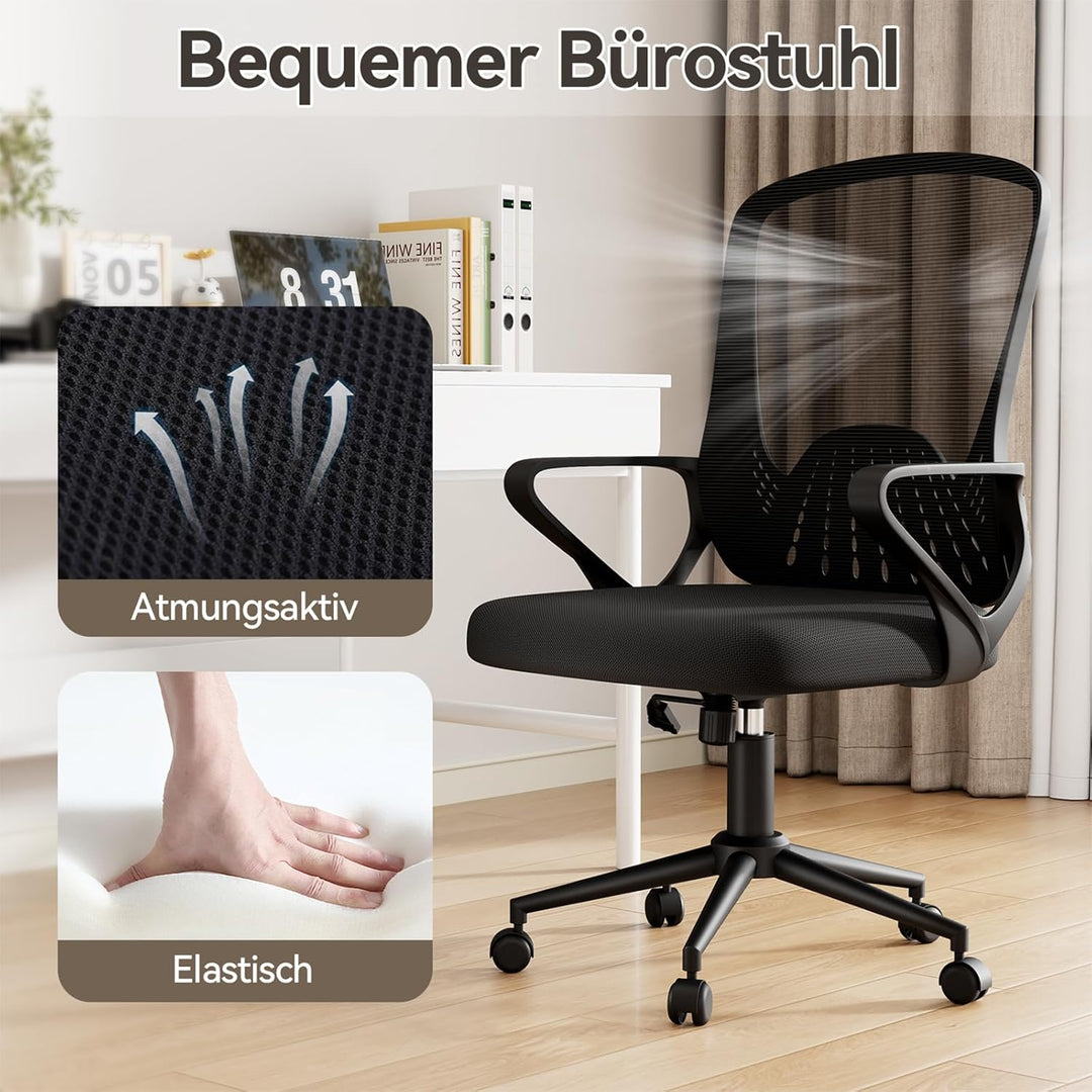 naspaluro Bürostuhl, Ergonomischer Schreibtischstuhl Mit Mesh-Abdeckung, Einzigartiger Lendenwirbels