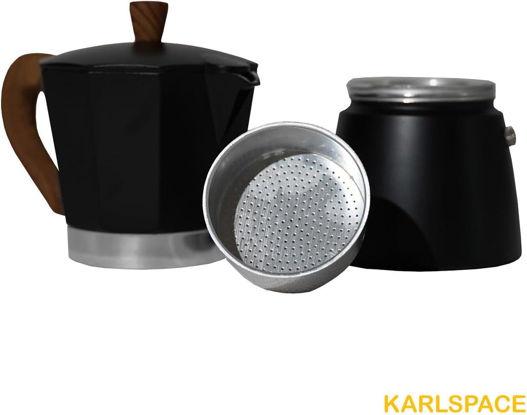 Karlspace Premium-Espressokocher Kaffee Aluminium für 6 Tassen - in verschiedenen Farben - Herdplatt