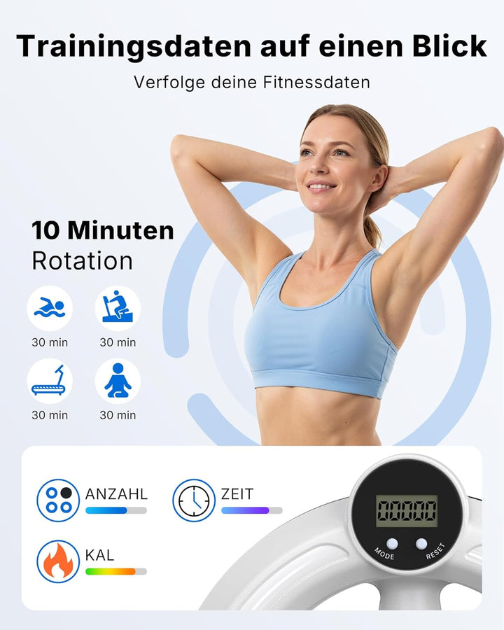 MERACH Unterarmtrainer mit Zähler & RGB-Lichtern, 360° Rotierender Armtrainer für Zuhause Büro, Geei