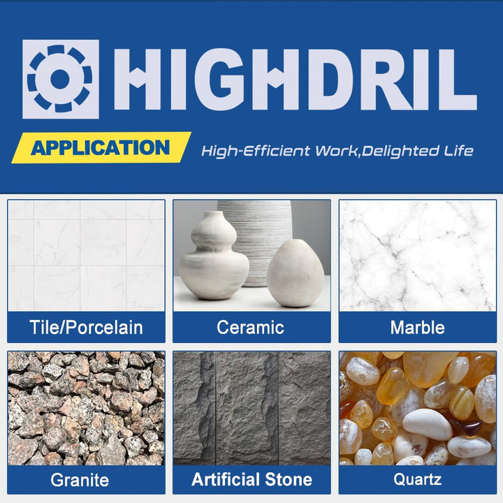 HIGHDRIL Diamant Bohrkrone - 50mm Lochsäge Fliesen M14 Gewinde für Porzellan Fliese Keramik Granit M