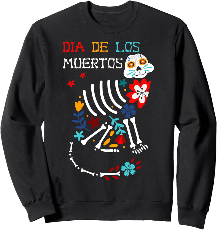 Dia De Los Muertos Lustiger Horror Katze Tag der Toten Sweatshirt