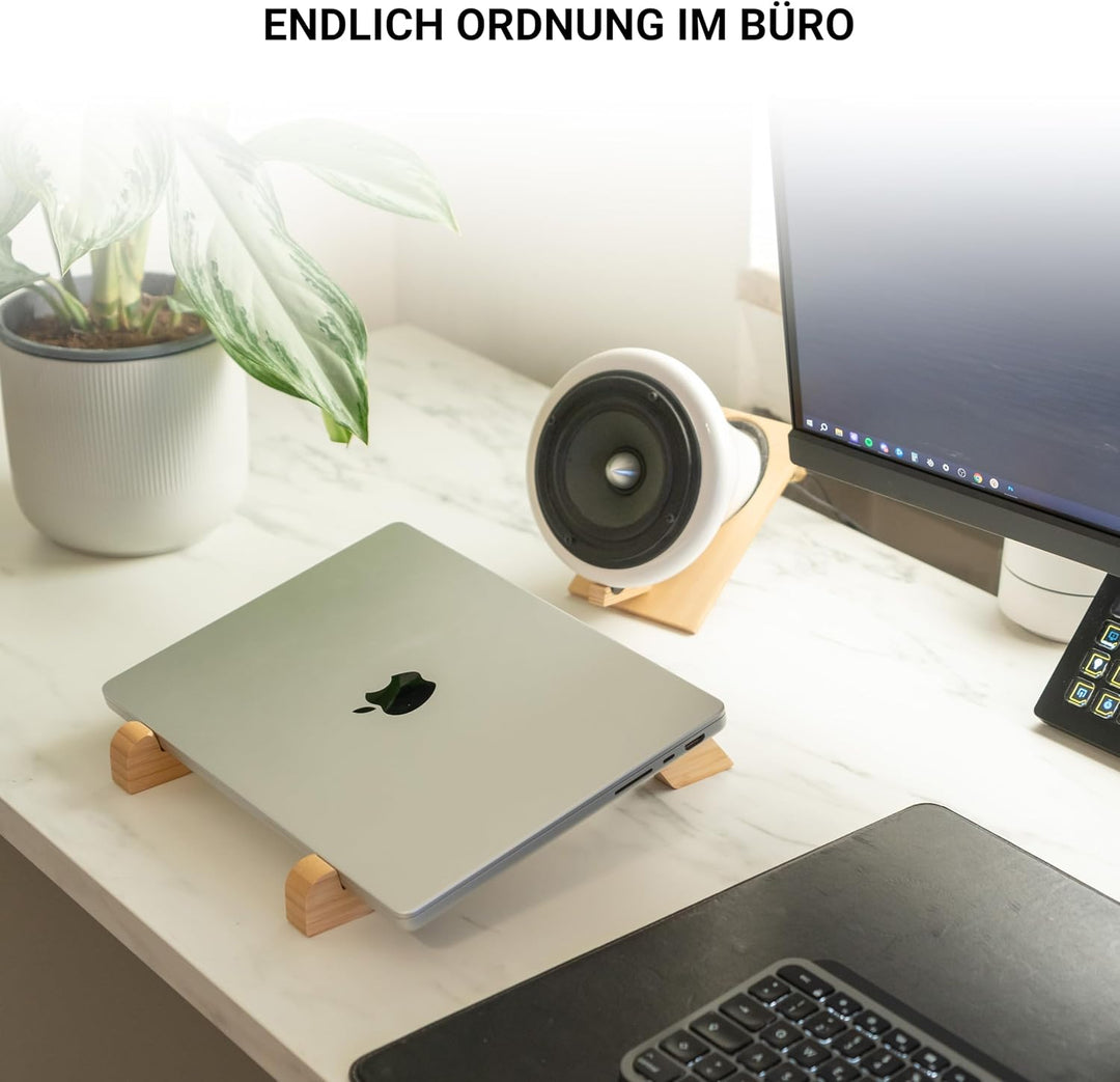 MY FAT GORILLA Laptop Ständer aus Bambus, ergonomische universal Halterung für Notebook Erhöhung, ko