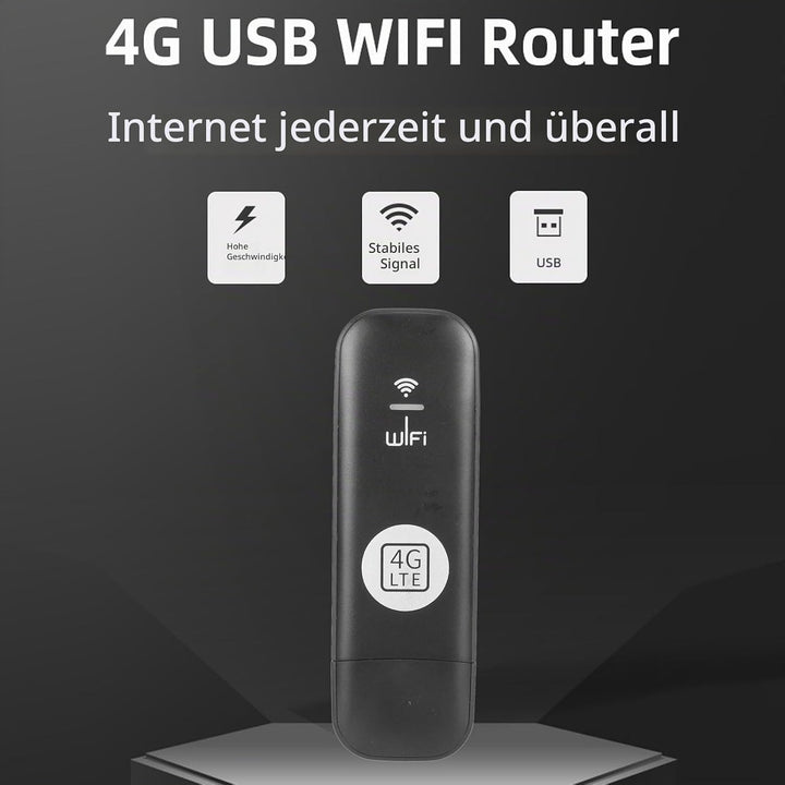 Tragbares 4G-LTE-USB-WLAN-Modem mit SIM-Kartensteckplatz, Hochgeschwindigkeit für 8 Benutzer, Unters