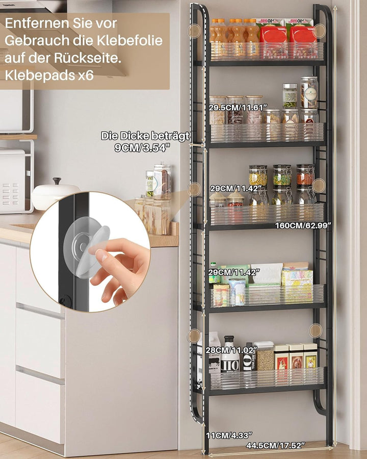 Rückseite der Tür Aufbewahrung,Metall KüChe Schmales Regal der Tür,Badezimmer Regal Schmal Rückseite