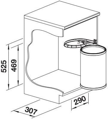 BLANCO SINGOLO XL | Abfall Müllsystem | System zur Montage an Schwenktüren | 1 x 20 Liter Eimer | Ei