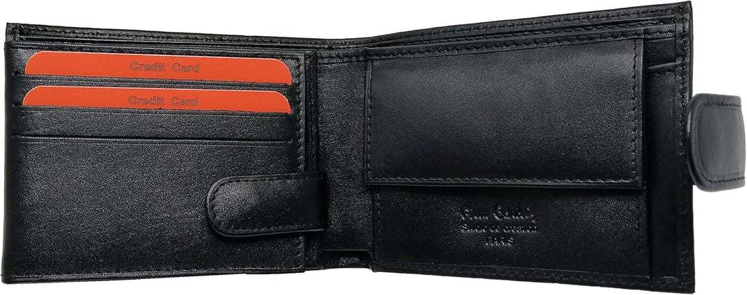 Pierre Cardin Geldbörse für Herren, echtes Leder, Slim, Herren, kleines dünnes Rfid, Geschenk, Brief