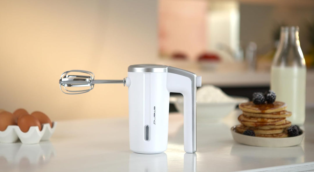 EMERIO kabelloser Akku Handmixer / -rührer - 2 Rührstäbe - 3 Geschwindigkeiten - 2000mAh/7,4V - BPA