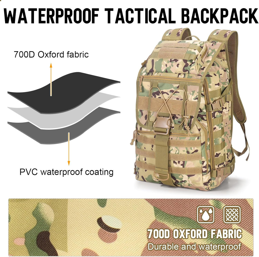 SHANNA Militärrucksack 35L/50L Armee Rucksack Molle, Hohe Kapazität Trekkingrucksack Wanderrucksäcke