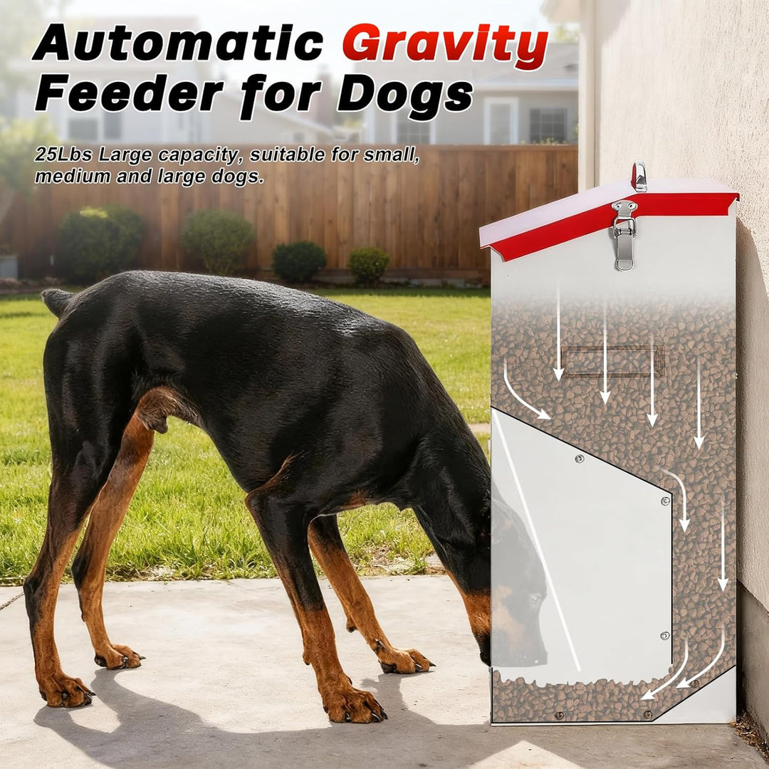 Futterautomat für grosse Hunde, 11 kg Automatischer Hundefutterspender für drinnen und draussen Gros