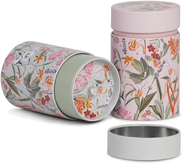 Eigenart CASE Mira 2er Set Vorratsdose rund Weissblech 7,5x 7,5x 11,7 cm, dekorative Aufbewahrungsdo