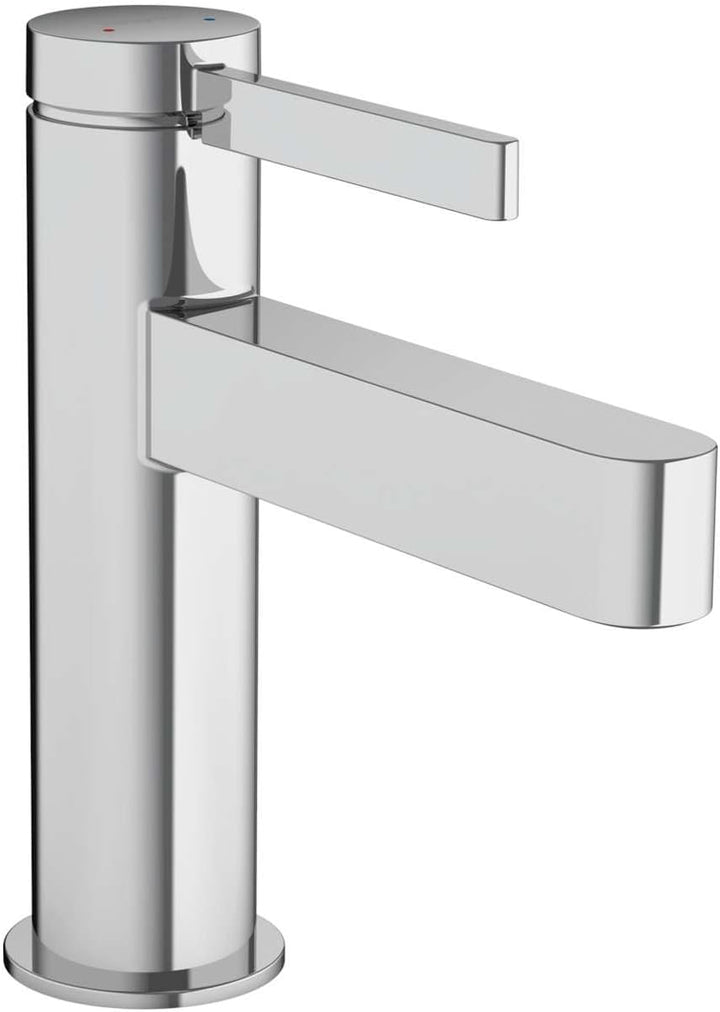 hansgrohe Waschtischarmatur Finoris, Wasserhahn Bad mit Auslauf Höhe 100 mm, mit Push-Open Ablaufgar