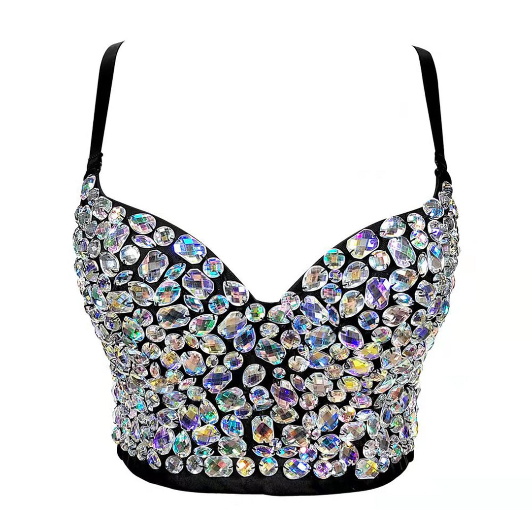 Damen Korsett Bustier BH Dessous Tank Top Trägertop Crop Top Corsage Schlanke Weste # 11 Schwarz M,