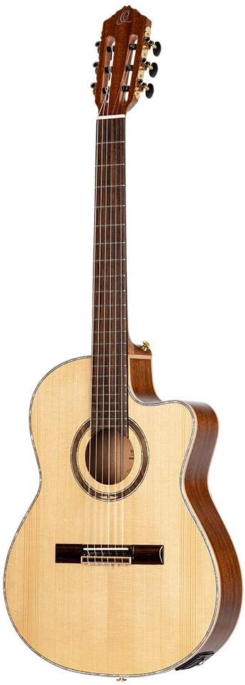 Ortega Guitars Slim Neck Konzertgitarre Performer Series 4/4 Thinline Korpus Elektro-akustische Gita