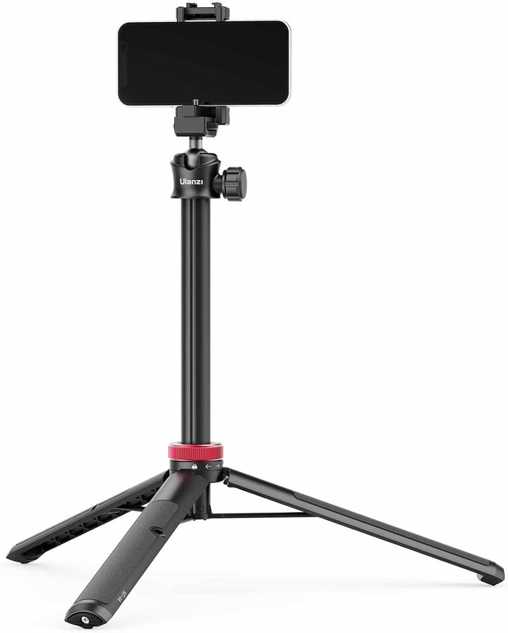 ULANZI MT-44 Selfie Stick Stativ für Telefon und Kamera – Max. 146 cm hoch – Ausziehbar – Schwarz/Ro