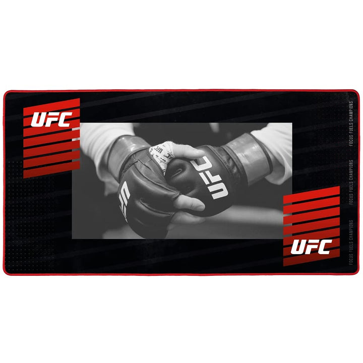 Konix UFC XXL-Gaming-Mauspad 90 x 46 cm - Rutschfeste Gummibasis - Schwarz und Rot UFC Schwarz und R