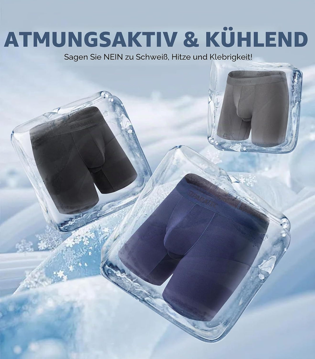 Separatec Herren Boxershorts Mehrfachpack Doppelbeutel Dual Pouch, Bambus Unterhosen Männer, Stretck