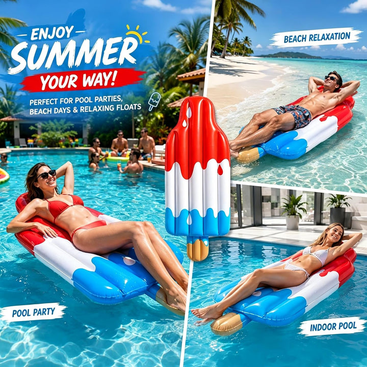 riesige aufblasbare, Luftmatratze Wasser Bett,182×76×25cm, Wasserhängematte Schwimmbett,Schwimmmatra