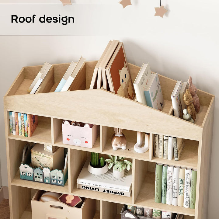 Garvee Kinder Bücherregal Hausform Regal Kinderregal Aufbewahrungsregal für Kinder Kinderzimmerregal