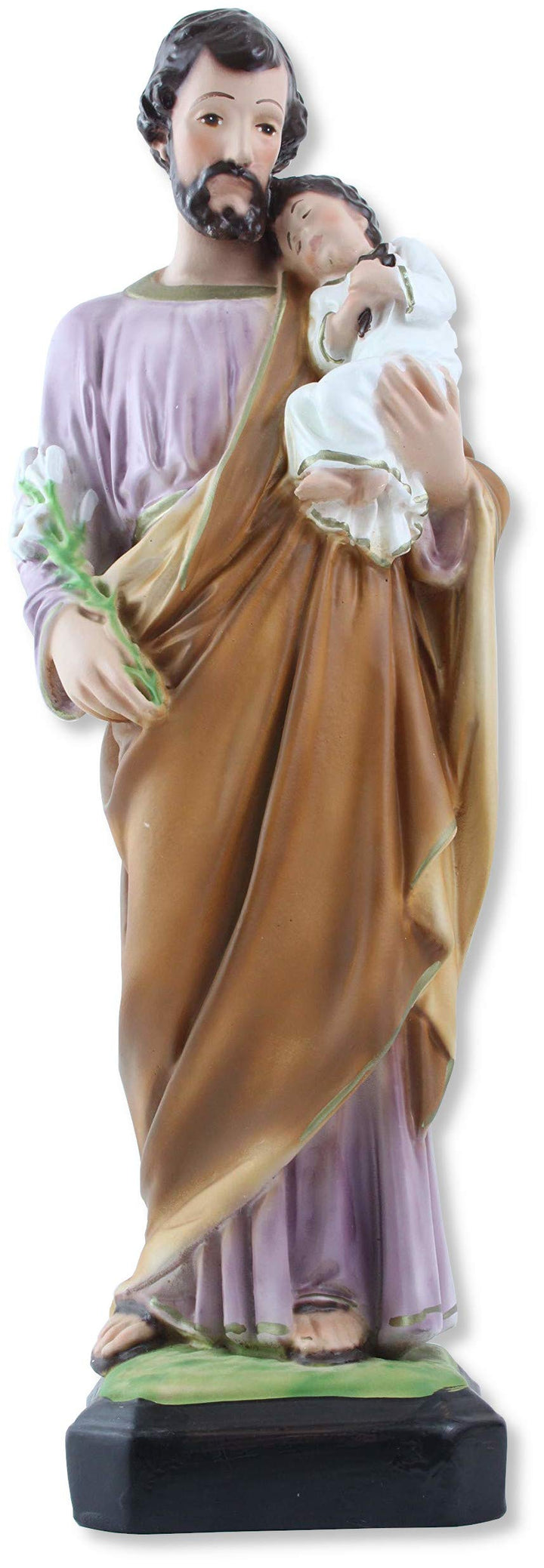 Proposte Religiose Josef Statue aus Kunstharz, Höhe 30 cm, handbemalt.