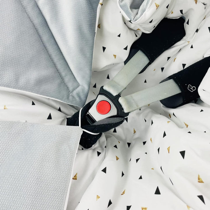 BABEES© Wattierte Velvet Winter Einschlagdecke mit Füllung für Babyschale Autositz, Universal,Baby D