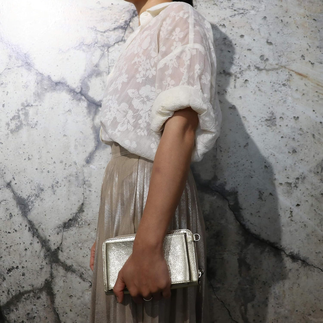 SH Leder Damen Handytasche Umhängetasche Geldbörse Multifunktion Beutel aus Echtleder Verstellbar Sc