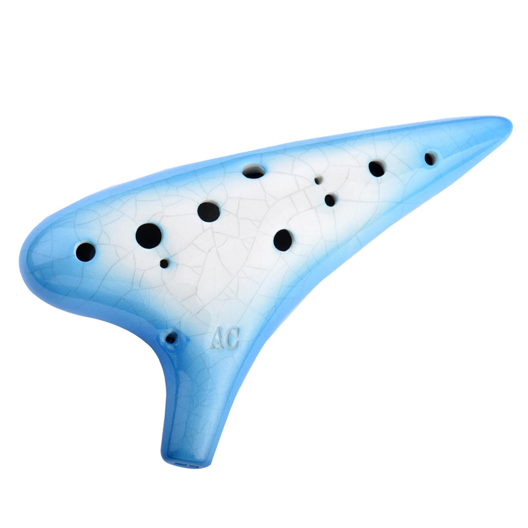 AFE 12 Loch Alto C Okarina Keramik Ocarina mit einer schützenden Tasche und Songbooks Gradient Blue,