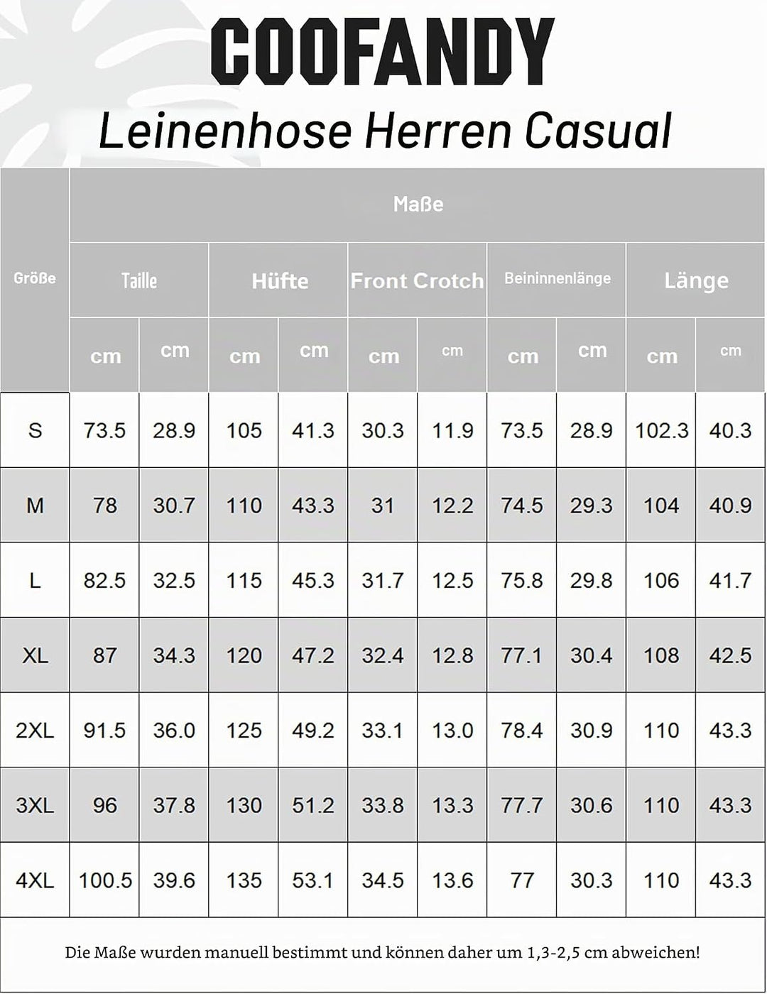 COOFANDY Herren Leinenhose mit Kordelzug Leicht Sommerhose Freizeithose Einfarbig Hose Lang für Männ