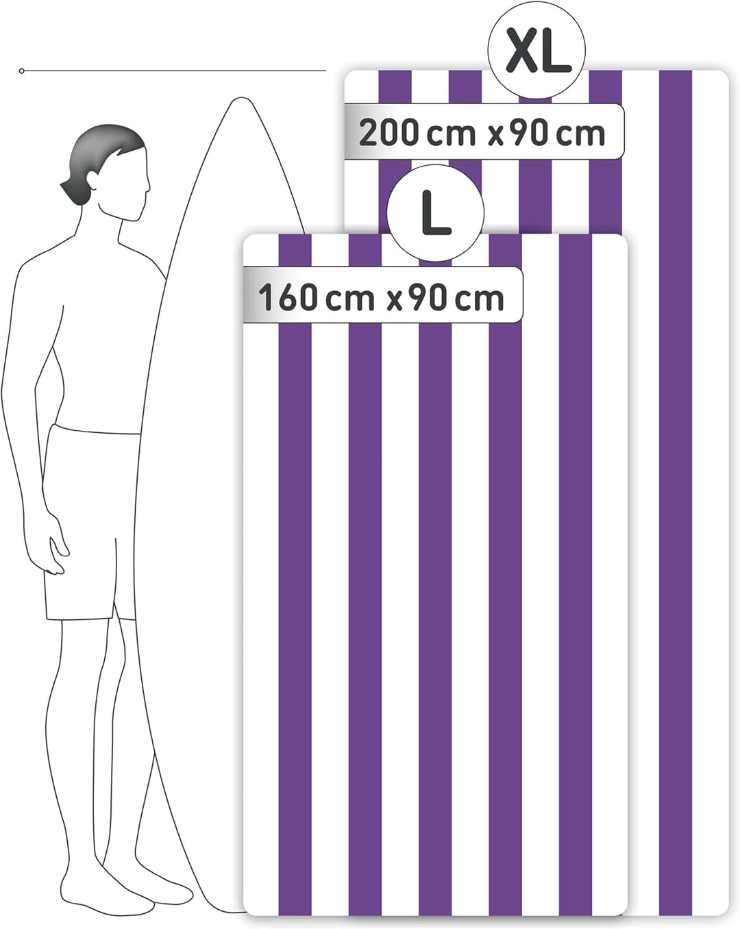 Fit-Flip Strandtuch XXL aus Mikrofaser - leicht und schnelltrocknend - 100% recyceltes Strandhandtuc