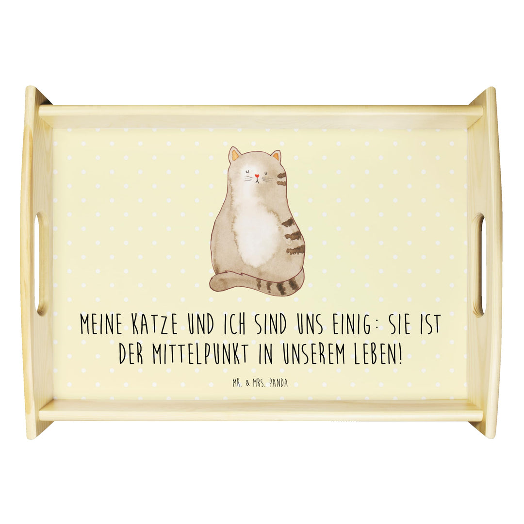 Mr. & Mrs. Panda Servier Tablett Katze Sitzen - Geschenk, Cat, Serviertablett, Katzen, Herz, kaffeet