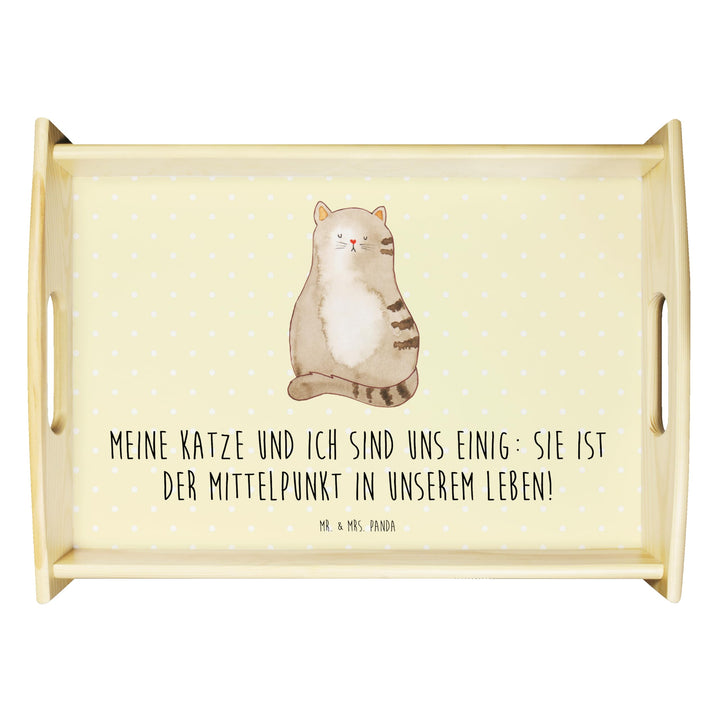 Mr. & Mrs. Panda Servier Tablett Katze Sitzen - Geschenk, Cat, Serviertablett, Katzen, Herz, kaffeet