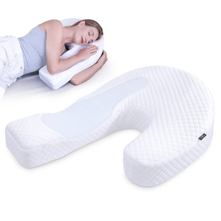 HOMCA Seitenschläferkissen U-förmiges Memory Foam Kopfkissen Ergonomisches Für Bauchschläfer und Sei