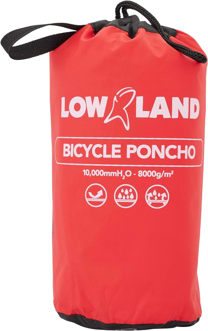 LOWLAND OUTDOOR® Fahrradregenponcho Rot, Rot