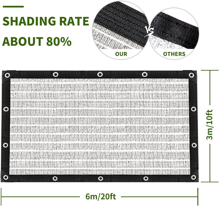 Garten Schattierungsnetz,Auto-Sonnenschutz aus Alunetz,80% Sonnensegel Mit Einfassung Mit Ösen Einfa