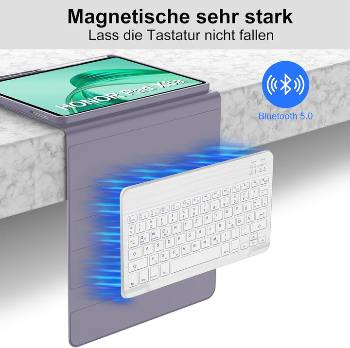 Hülle mit Tastatur für Honor Pad X8a 2024 und X8b 2026 Tablet 11 Zoll, Deutsch QWERTZ Layout ohne Be