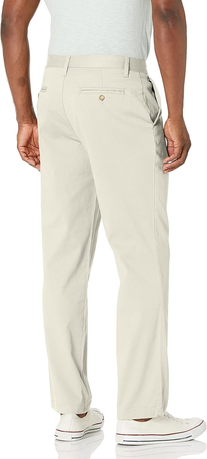 Nautica Herren Klassische Passform, Flache Vorderseite, Stretch, Solide Chino Deck Lässige Business-