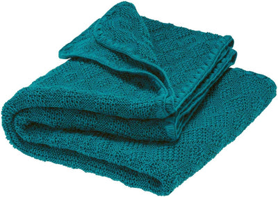 Disana WOLL-BABYDECKE, kuschelweiche Strickdecke im Ajourmuster | 100% Bio-Merinowolle GOTS | Newbor