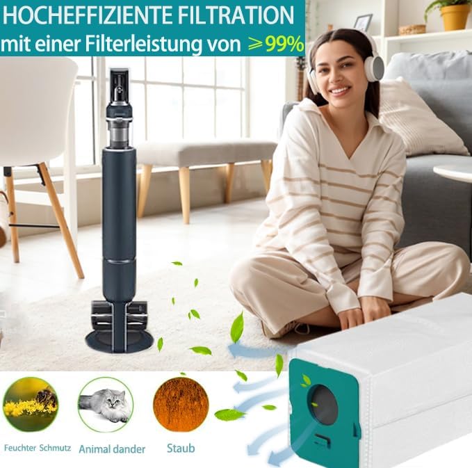 15 Stück Beutel für Staubsauger für Samsung Bespoke Jet VCA-ADB95 Reinigungsstation Set,Staubfilterb