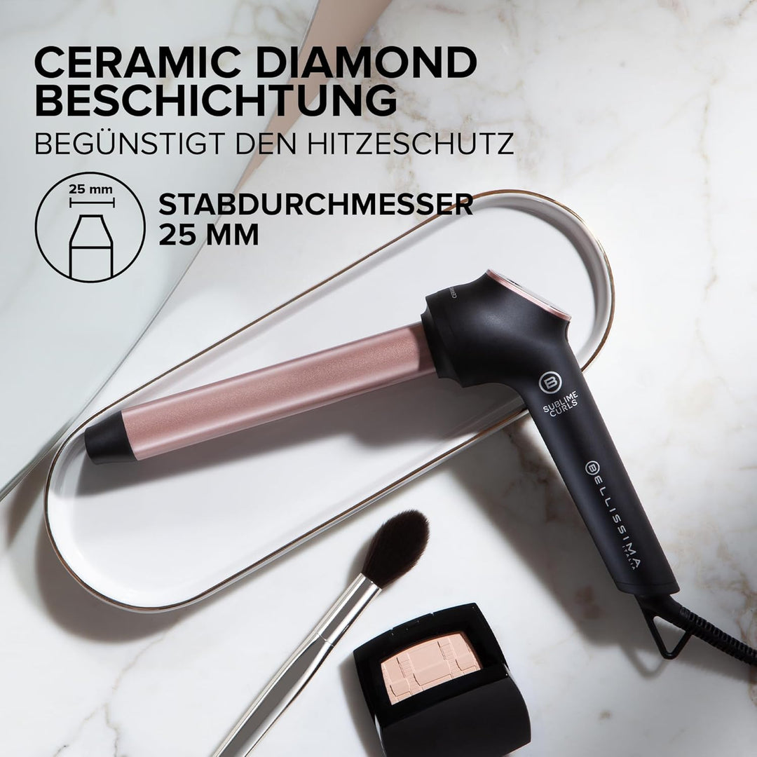 Bellissima Sublime Curls, Lockenstab, 25 mm Durchmesser, Display, 3 Temperaturen, Diamant-Keramik-Be
